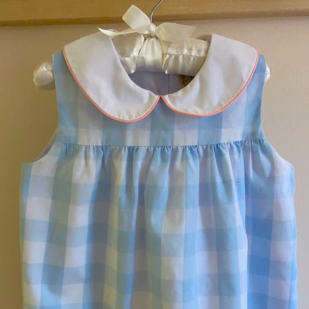 The Beaufort Bonnet Company blue gingham dress with Peter Pan collar Size 3T